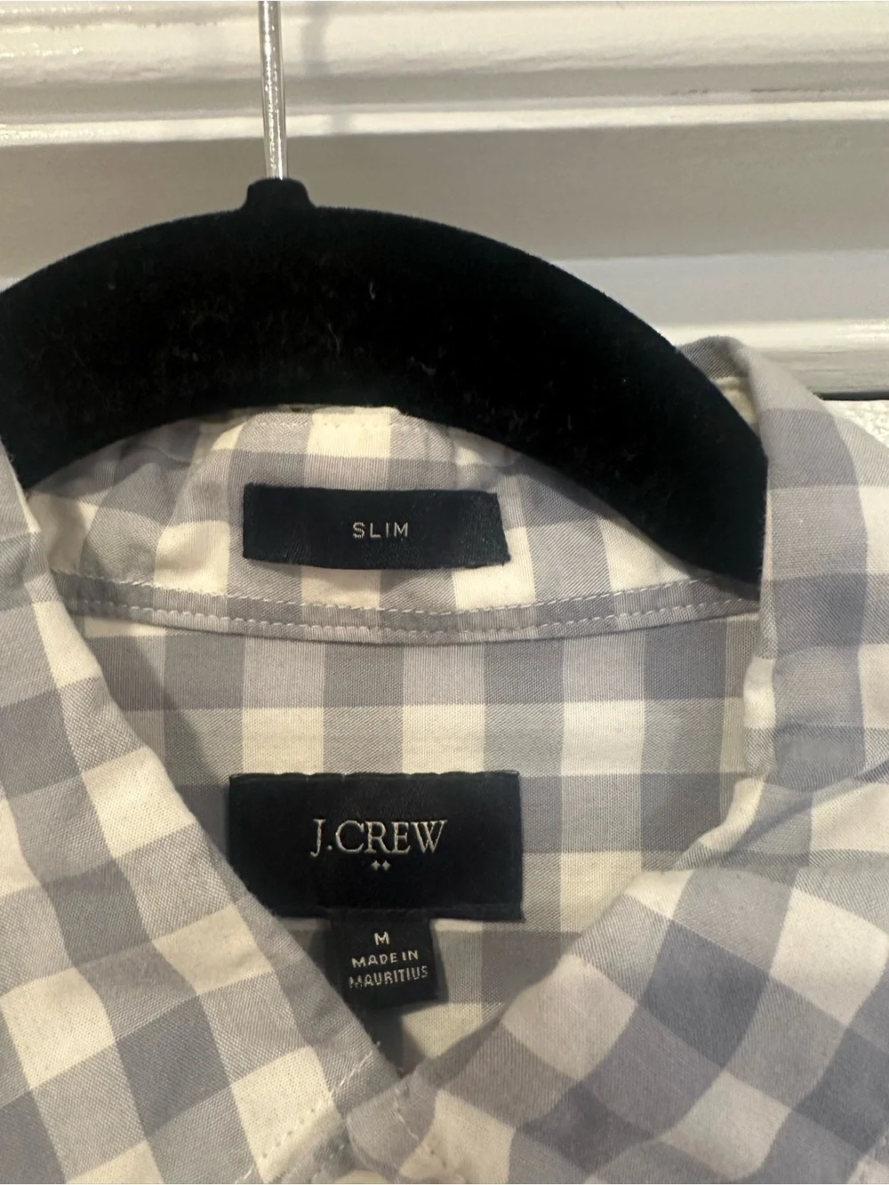 J Crew Classic Light Blue Check Button-Down Shirt - Men